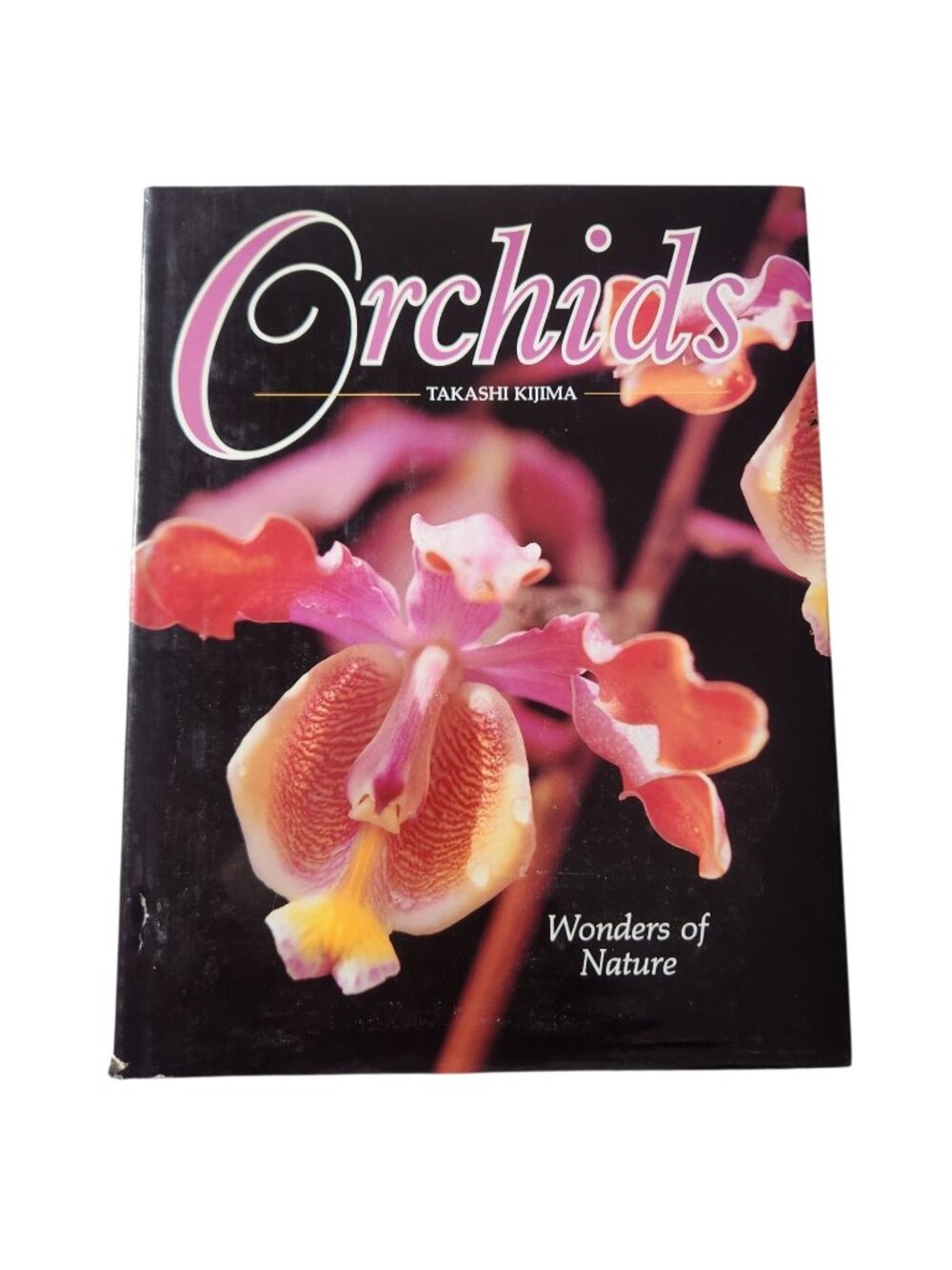 Vintage Book Orchids Flowers Cottagecore Coffee Table Book Decor Black Cover